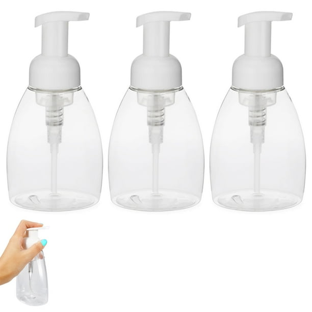 3X Liquid Hand Soap Dispensers Foaming Pump Plastic Bottle Refillable 296ml 10oz