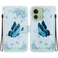 thumbnail image 2 of Compatible with Motorola Moto Edge 40 Flower Painted PU Leather Wallet Case with Card Slots Cover, 2 of 5