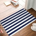 thumbnail image 4 of Xecao Navy Blue And White Stripes Pattern Bald Eagle Print Flannel Mat: Non-Slip, 16x24in, Ideal for Kitchen, Bedroom, Bath & Living Room, 4 of 7