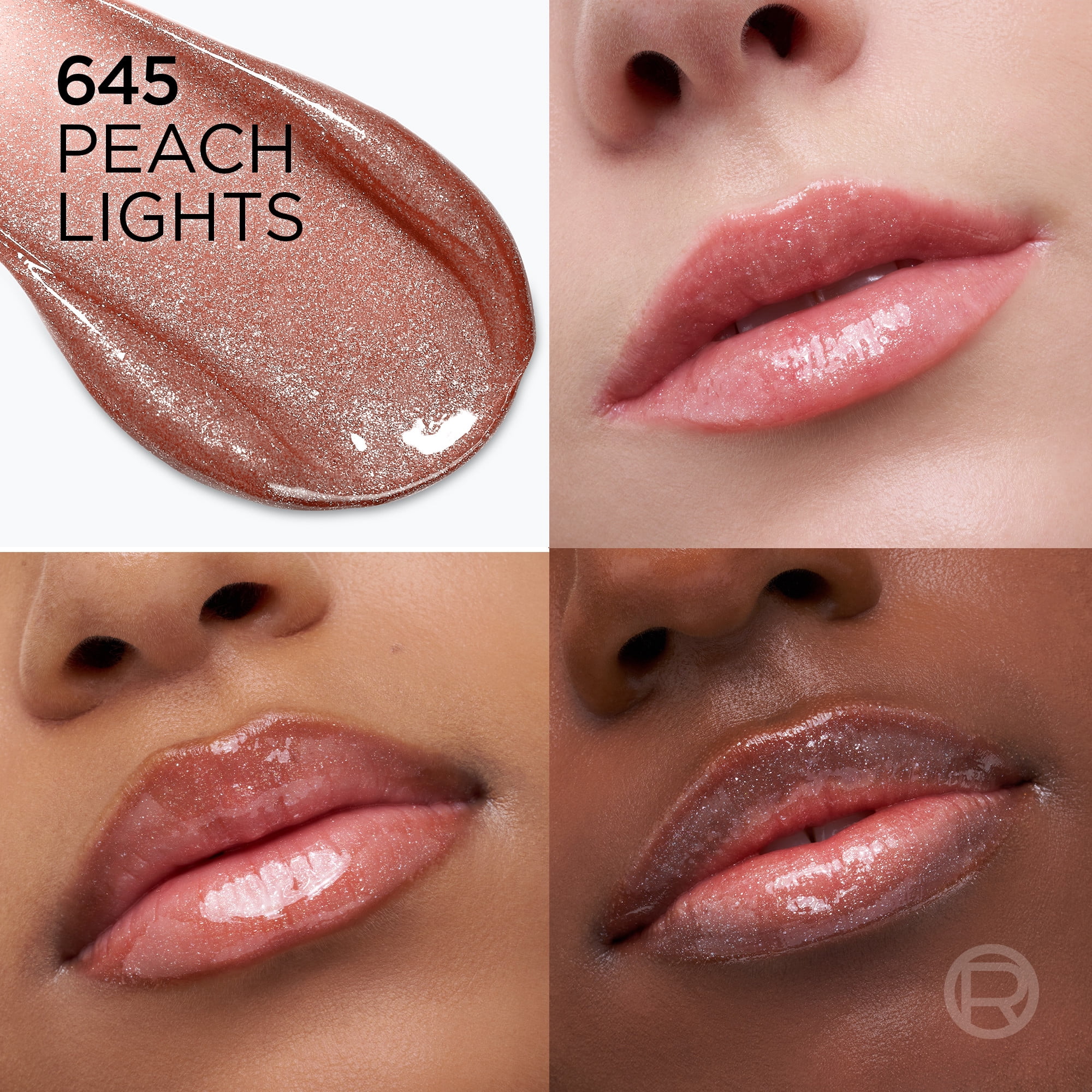 L'Oreal Paris Plump Ambition Plump Ambition Hyaluron Lip Oil Shimmer, Peach Lights, 0.16 fl oz