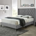 thumbnail image 2 of Pemberly Row Lit Plateforme Double Moderne en Velours Peluche Capitonné Gris, 2 of 6