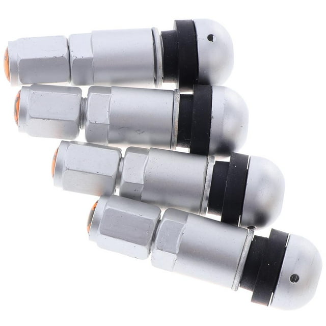 koolsoo 4 Pcs Car Tubeless Wheel Dust Caps Tire Valve Stems Moonlight + Black