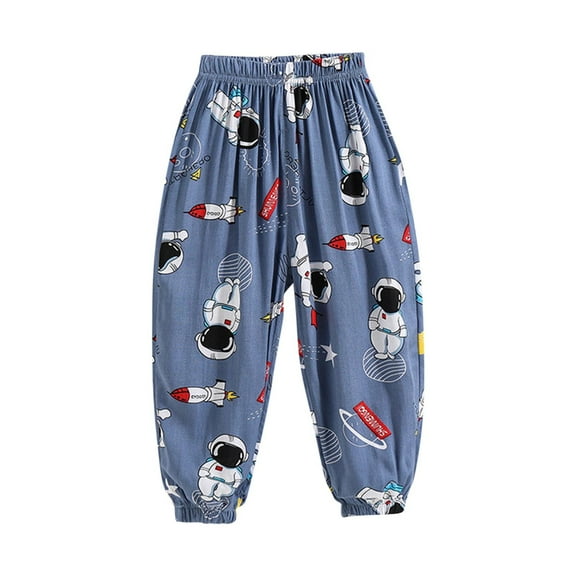 Odeerbi 2-8 Years Toddler Boys Girls Cotton Sweatpants Cute Print Workout Athletic Sports Jogger Pants Summer Breathable Loose Casual Joggers
