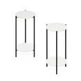 thumbnail image 3 of Pemberly Row 2-Tier Modern Tall Round Side End Table with Sturdy White/Black, 3 of 5