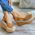 thumbnail image 4 of Moda mujer sólido verano señoras cómodas sandalias talón pendiente Casual playa zapatos Wmkox8yii  sa1039, 4 of 5