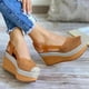 thumbnail image 4 of Moda mujer sólido verano señoras cómodas sandalias talón pendiente Casual playa zapatos Wmkox8yii  sa1036, 4 of 5