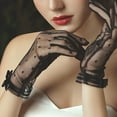 thumbnail image 1 of Guantes de novia para mujer Macarena Accesorios de disfraces de moda para niñas Longitud de muñeca formal Guantes de encaje negro, 1 of 8