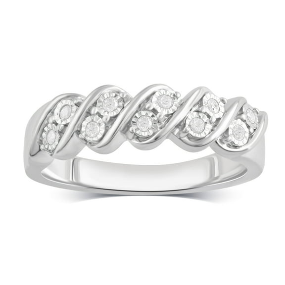 Arista 1/10 ct Diamond Broad Band Anniversary Ring in Sterling Silver (I-J, I2-I3)