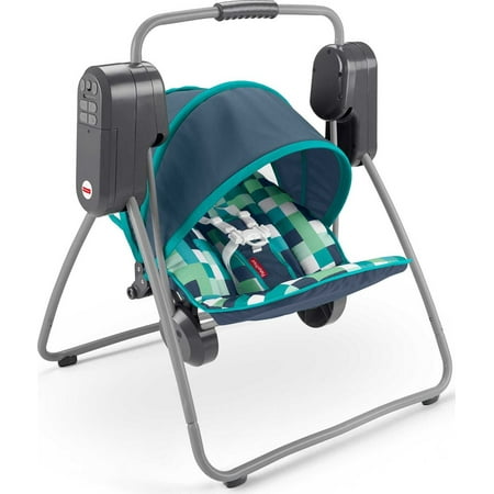 Fisher-Price On-the-Go Baby Swing Pixel Forest, Travel Seat