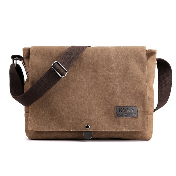 Bolso bandolera vintage de lona, bolso bandolera de trabajo, bolso informal, multifuncional, ligero, para hombre