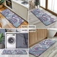 thumbnail image 6 of Purple and Teal Paisley and Floral Pattern Kitchen Rug Mat,Kitchen Runner Rugs Non Skid Washable,Decorative Kitchen Floor Mats for Kitchen,Sink,Laundry,17"x47.2", 6 of 7