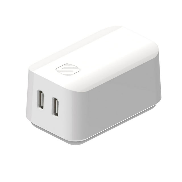 Scosche HPDCC35WT-SP PowerVolt 35W Dual USB-C Fast Wall Charger 3.0 Power Delivery White