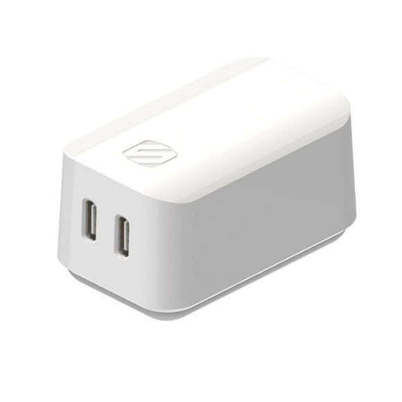 Scosche HPDCC35WT-SP PowerVolt 35W Dual USB-C Fast Wall Charger 3.0 Power Delivery, Dual USB-C Pwr Dlvry Wll Chrgr