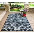thumbnail image 5 of Momeni  Baja Retro Indoor Outdoor Rug Navy 6'7" x 9'6" Graphic, Geometric 7' x 9' Outdoor, Indoor Entryway, Patio Ivory Rectangle, 5 of 9