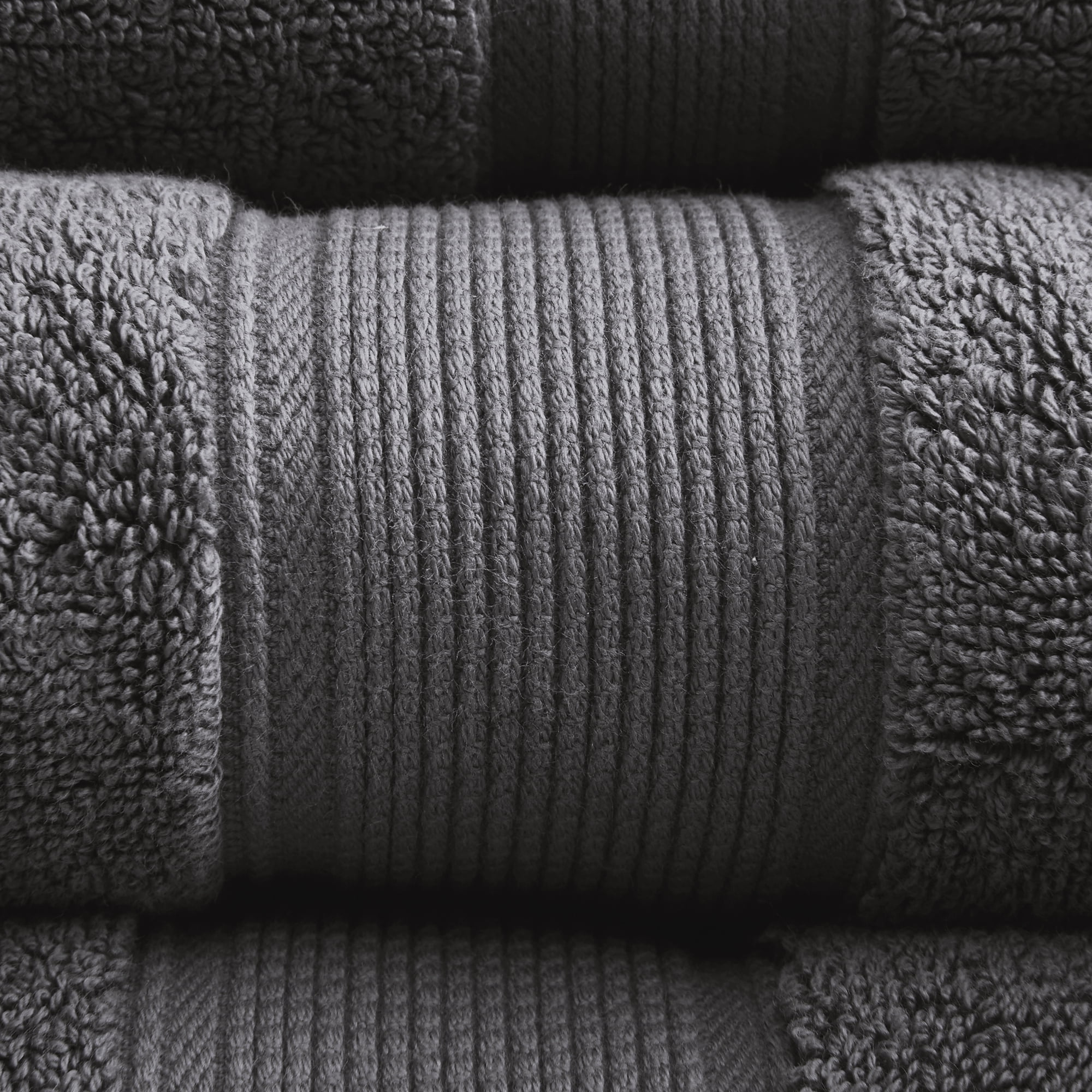 Madison Park 8-Piece Luxury Cotton Towel Set, 800GSM Bath Towels, Ultra Soft & Absorbent, Grey