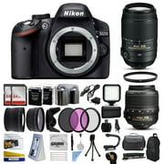 Nikon D3200 DSLR Digital Camera with 18-55mm VR + 55-300mm VR Lens + 128GB Memory + 2 Batteries + Charger + LED Video Light + Backpack + Case + Filters + Auxiliary Lenses + More!