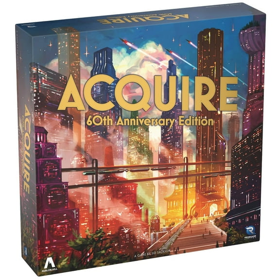 Renegade Game Studios: Acquire 60th Anniversary Edition - Deluxe Components, Finance Game Of Speculation & Strategy, Ages 12 , 2-6 Players, 90 Min