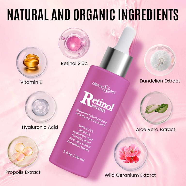 Dermaxgen Retinol Cream  3% (Percent) Retinol Cream for Face with Hyaluronic Acid Anti-Aging Face Cream for Fine Lines & Wrinkles  Hydrating Face