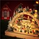thumbnail image 3 of Kearding Wood Christmas House Light Up LED Scene Powered Favors Party Xmas Table Decor Forest Battery Village for Window Kits de decoración para fiestas, 3 of 6