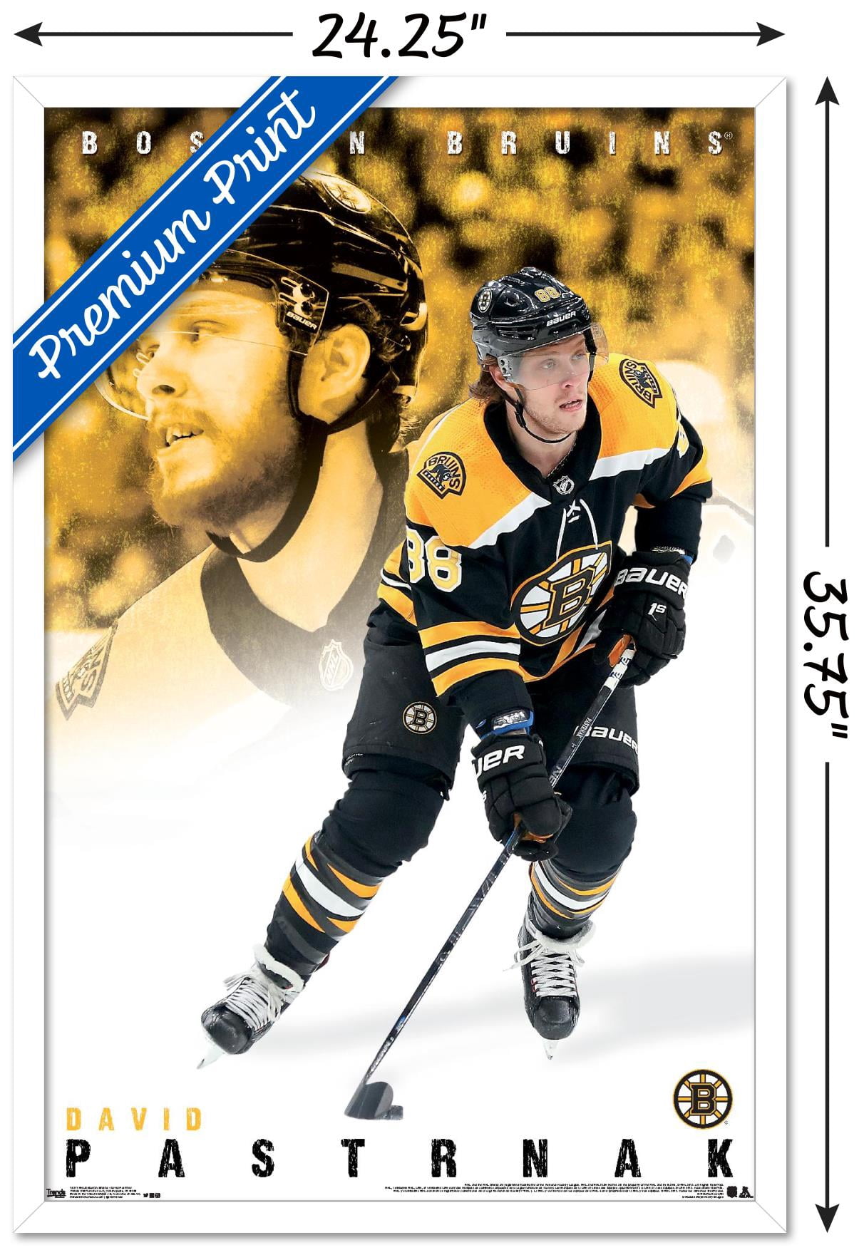 NHL Boston Bruins - David Pastrnák 19 Wall Poster, 22.375" x 34" Framed