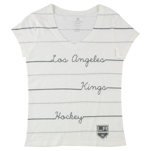 Level Wear Camiseta gráfica de hockey para mujer Los Angeles Kings, blanca, pequeña