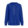 thumbnail image 4 of Ccpelsie Women Half Zip Fleece Sweatshirt Mock Neck Long Sleeve Winter Cozy Pullover Sweater Tops(Blue,M), 4 of 9