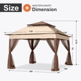 thumbnail image 2 of MASTERCANOPY 11 x 11ft Pop-up Gazebo Outdoor Canopy Tent with Mesh Walls, Beige, 2 of 8