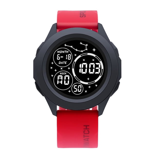 Reloj electrónico para deportes al aire libre, reloj electrónico redondo, reloj luminoso multifuncional para adolescentes