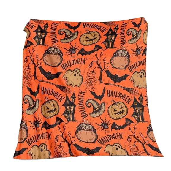 Halloween Throw Blanket Spooky Orange Pumpkin Throw Blanket Halloween Lightweight Fuzzy Cozy Soft Plush Fleece Blankets and Throws Couch Sofa Bed Decorative Print Blanket 30x39inch