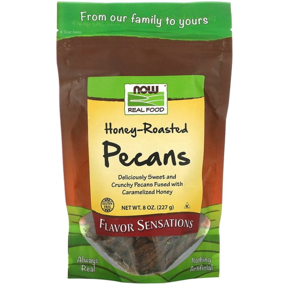 Now Foods Honey Roasted Pecans 8 oz Nuts