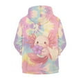 thumbnail image 2 of Chaqlin Tie Dye Flower Axolotl Youth Zip Up Hoodie Lightweight Long Sleeve with Pockets Casual Athletic Outerwear Teens Size 13-14, 2 of 7