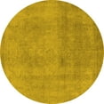 thumbnail image 1 of Ahgly Company Indoor Round Oriental Yellow Industrial Area Rugs, 5' Round, 1 of 4
