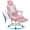 Pink, variant on Walsunny Ergonomic Gaming Chair with Adjustable Footrest and Massage Leather Game Chair large gaming chair with Headrest and Lumbar Support for Adults, Gray