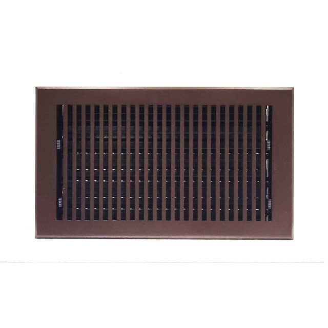 8" x 14" Floor Register Vent Cover (VR-102) – Prima Decorative Cast Aluminum HVAC Grille with Damper, Modern & Contemporary Powder-Coated Repaintable Design for Floors, Walls & Ceilings