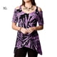 thumbnail image 1 of Camiseta de mujer Tie-dye Printed Top Off Shoulder Blusa de manga corta, Morado, XL Monstrate AP002269-04, 1 of 3