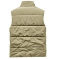 thumbnail image 4 of qolati Mens Fleece Lined Puffer Vest Casual Solid Color Zip Up Sleeveless Lightweight Jacket Winter Thicken Warm Outdoor Outwear, 4 of 9