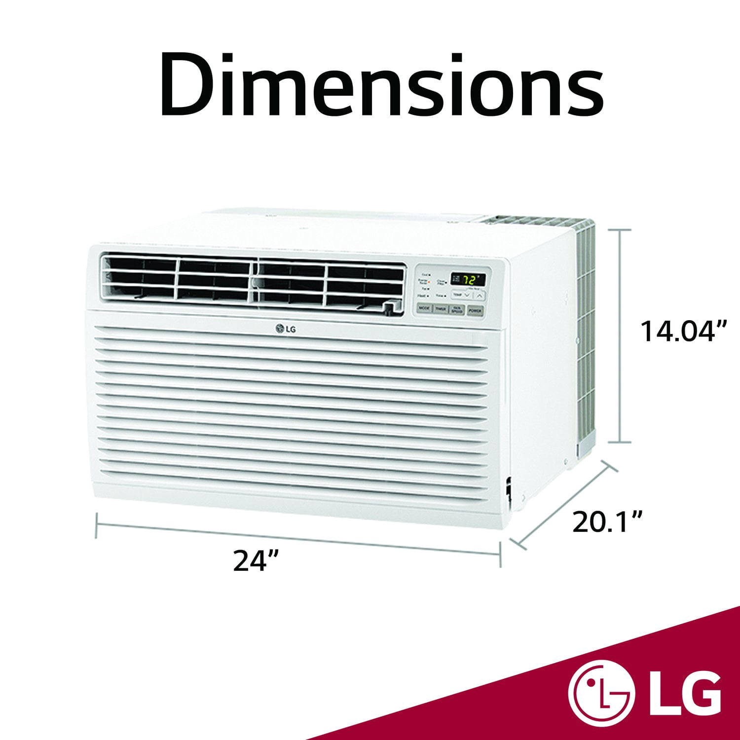 LG 9,800 BTU 115V Through-the-Wall Air Conditioner with Remote Control, LT1016CER