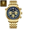 thumbnail image 3 of Poedagar Mens Watch Bussiness Quartz Stainless Steel Waterproof Date Chronograph Male Watches Bracelets, 3 of 6