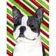 Carolines Treasures SS4585CHF 28 x 40 Po Boston Terrier Canne à Sucre Vacances Noël Drapeau Toile- Taille de la Maison – image 1 sur 4