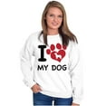 thumbnail image 3 of Love Dog Cute Paw Print Doggie Women Plus Size Crewneck Sweatshirt Brisco Brands 3X, 3 of 5
