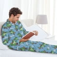 thumbnail image 6 of Fotbe Crocodile Riding Skateboard Pattern Long Sleeve Pajama Set for Men,Sleepwear Set,2-piece Loungewear Set,Soft PJs Comfy Nightwear with Pockets-XX-Large, 6 of 7