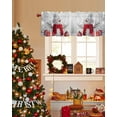 thumbnail image 3 of Christmas Snowman Valances for Windows, White Snowman Hat Scarf Box Snow Scene Rod Pocket Valance Short Window Treatments Curtains for Kitchen Bathroom Bedroom Decor, 54 x 18 Inches, 3 of 9