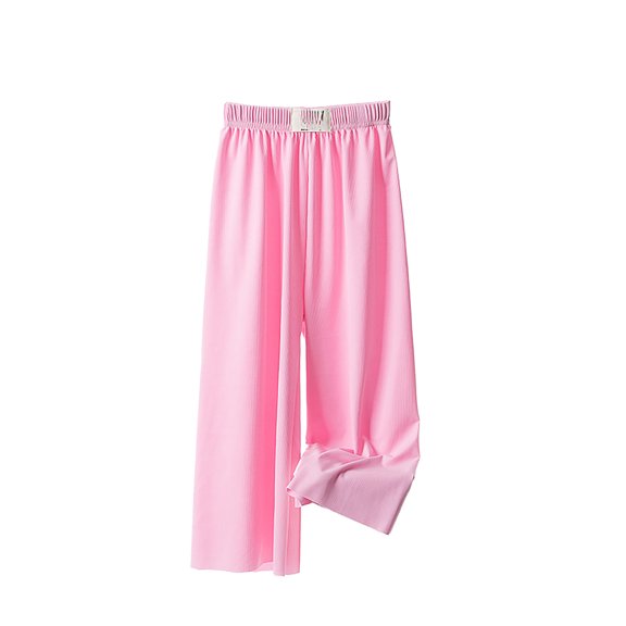 Huowey Girls Wide Leg Pants Elastic High Waisted Casual Trousers for Kids Summer Flowy Loung𝐞 Stretchy Palazzo Pants