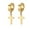 Gold ear clips (no holes), variant on Janrevotw 1 Pair Of Cross Earrings For Men And Women Stainless Steel Cross Earrings