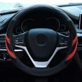thumbnail image 2 of Alusbell Microfiber Leather Steering Wheel Cover Breathable Auto Car Steering Wheel Cover for Men Universal 15 Inches Red, 2 of 7