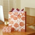 thumbnail image 6 of Cheinxy 13.7" Large Rose Flowers Gift Bags 4 Pack,Thickened Gift bag with Handles,Tissue Paper and Greeting Cards,Suitable for Birthday, Wedding, Mother's Day, Valentine's Day& New Year Gifts, 6 of 10