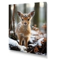 thumbnail image 2 of Designart "Winter Wonderland Cute Deer Portrait" Animals Canvas Wall Art - Traditional Brown Deer Landscape Living Room Canvas Art, 2 of 6