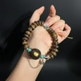 thumbnail image 3 of 12Mm Agarwood Beads Bracelet Chinese Style Carved Scripture Prayer Beads Buddhist Meditation Jewelry, 3 of 5