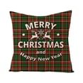 thumbnail image 2 of Skksst 18" x 18" Merry Christmas Pillow Case Xmas Tree Linen Plaid Throw Cushion Cover Home Sofa Bed Decor, 2 of 3