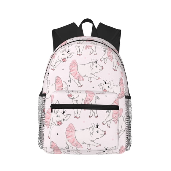 Hirioo Cute Piggy Ballerina for Casual Backpack College Backpack Laptop Backpack for Women and Men College Workplace Travel
